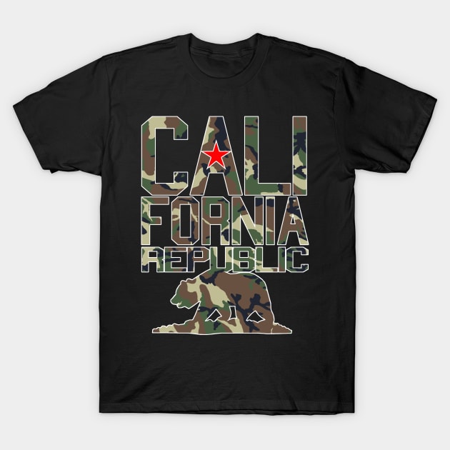 California Republic (camo bear style) T-Shirt by robotface